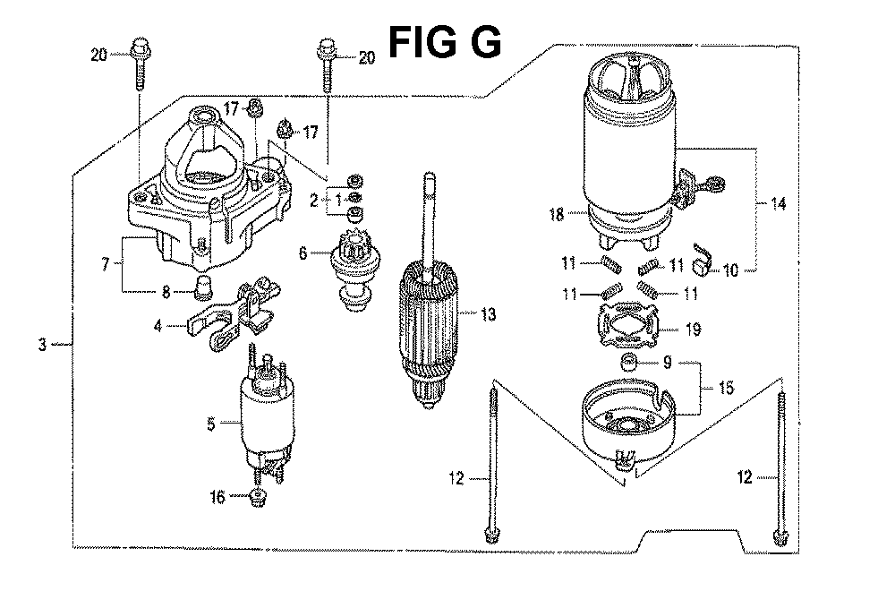 Fig-10 Diagram and Parts List for GXV530 Type UXE3A Honda Engine