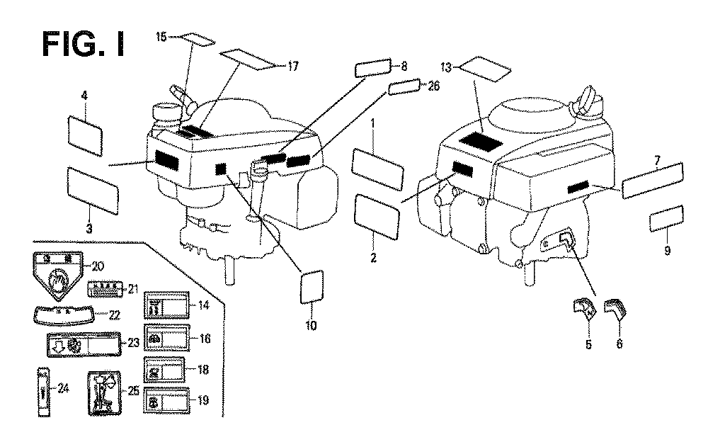 Fig-6 Diagram and Parts List for GXV120 Type SFLY Honda Engine