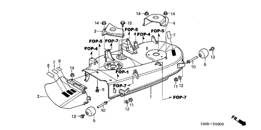 Cutter Housing (Cd3813) Diagram and Parts List for CD3813 (Type  A)(RAG-0000001 - 9999999) Honda Lawn Tractor Accessories