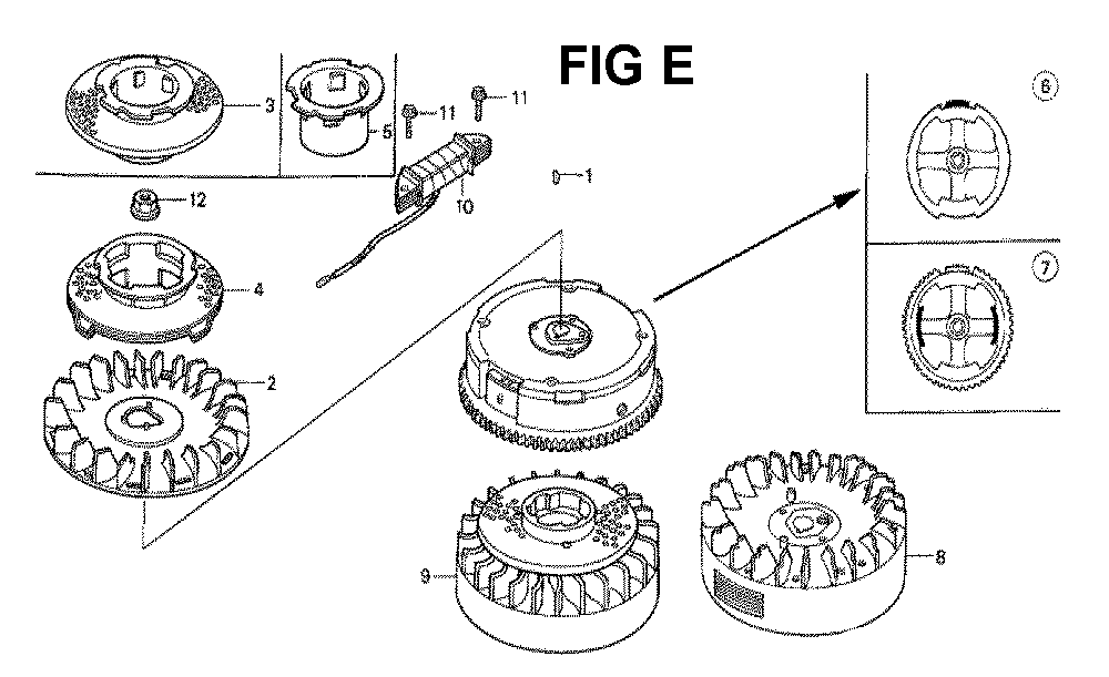 Fig-4 Diagram and Parts List for GXV160K1 Type N1E Honda Engine