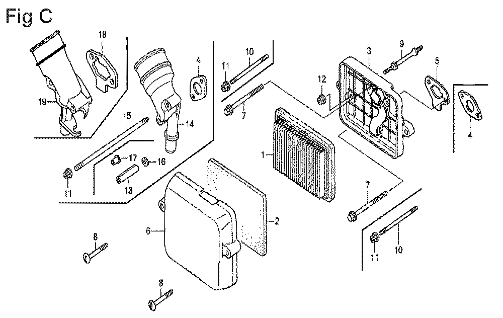 Fig-3 Diagram and Parts List for GX100U Type SE14 Honda Engine