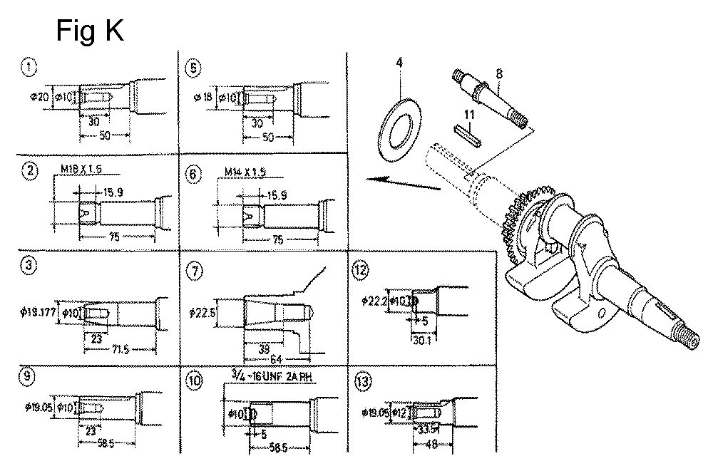 Fig-11 Diagram and Parts List for GC160 Type QHC Honda Engine