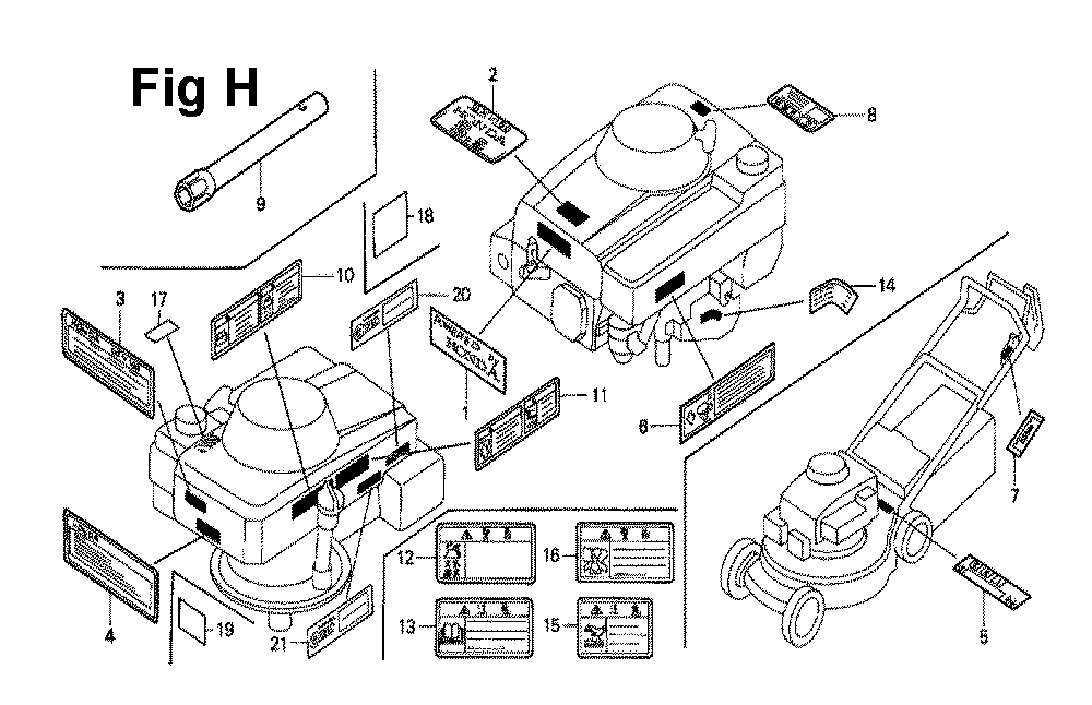 Fig-12 Diagram and Parts List for GXV160K1 Type A12 Honda Engine