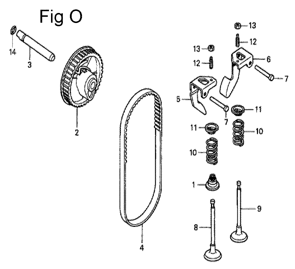 Fig-15 Diagram and Parts List for GC190A Type VXE Honda Engine