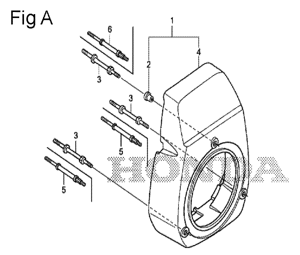 Fig-1 Diagram and Parts List for GS190A Type SBE6 Honda Engine