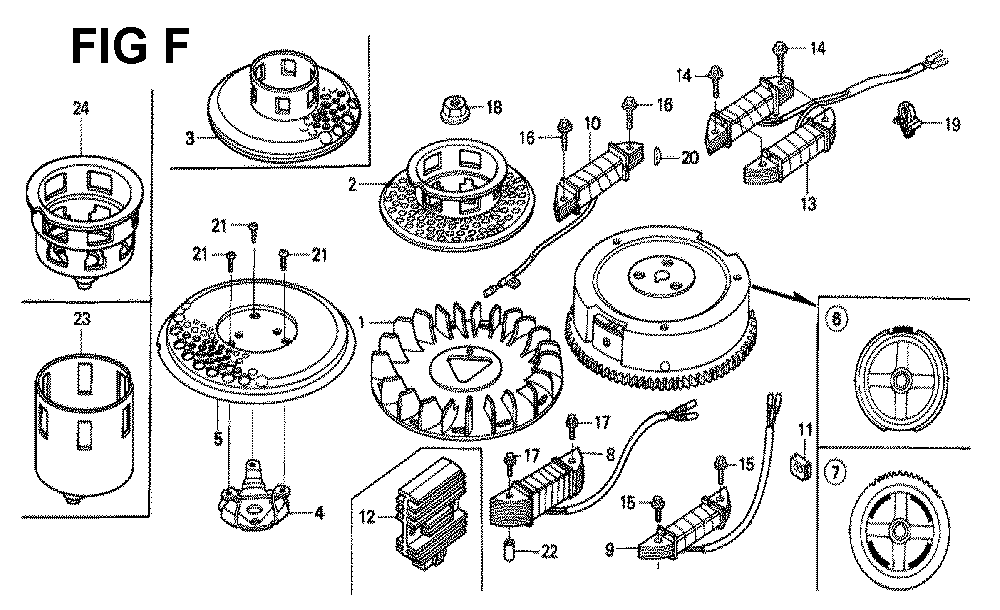 Fig-6 Diagram and Parts List for GXV340 Type DN2 Honda Engine
