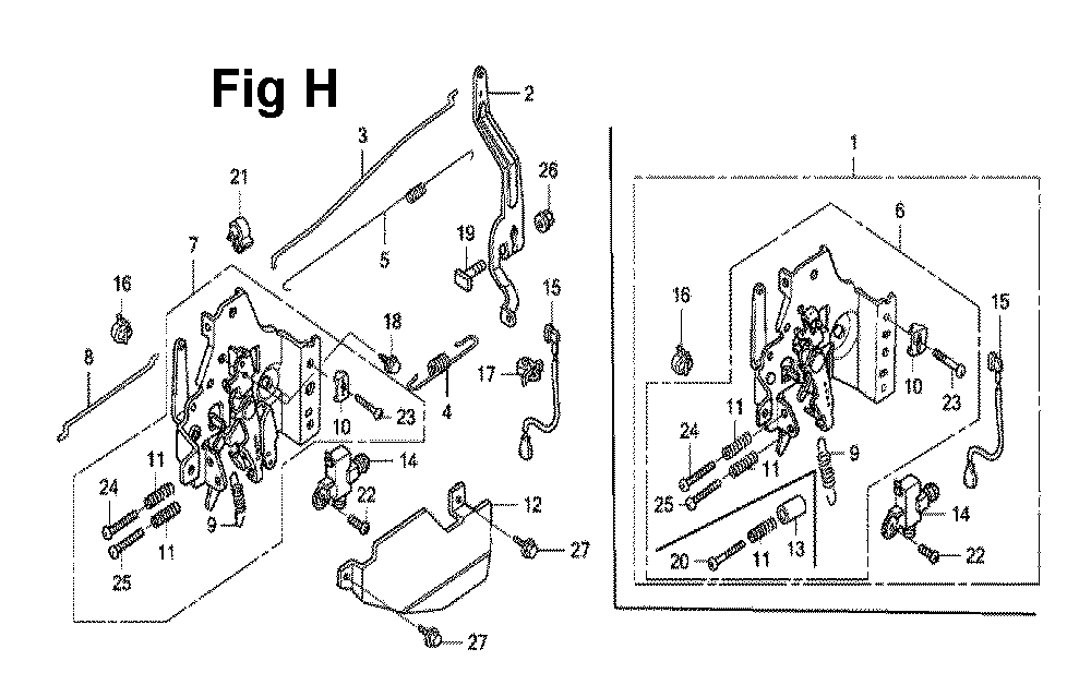 Fig-13 Diagram and Parts List for GXV160UH2 Type N12 Honda Engine