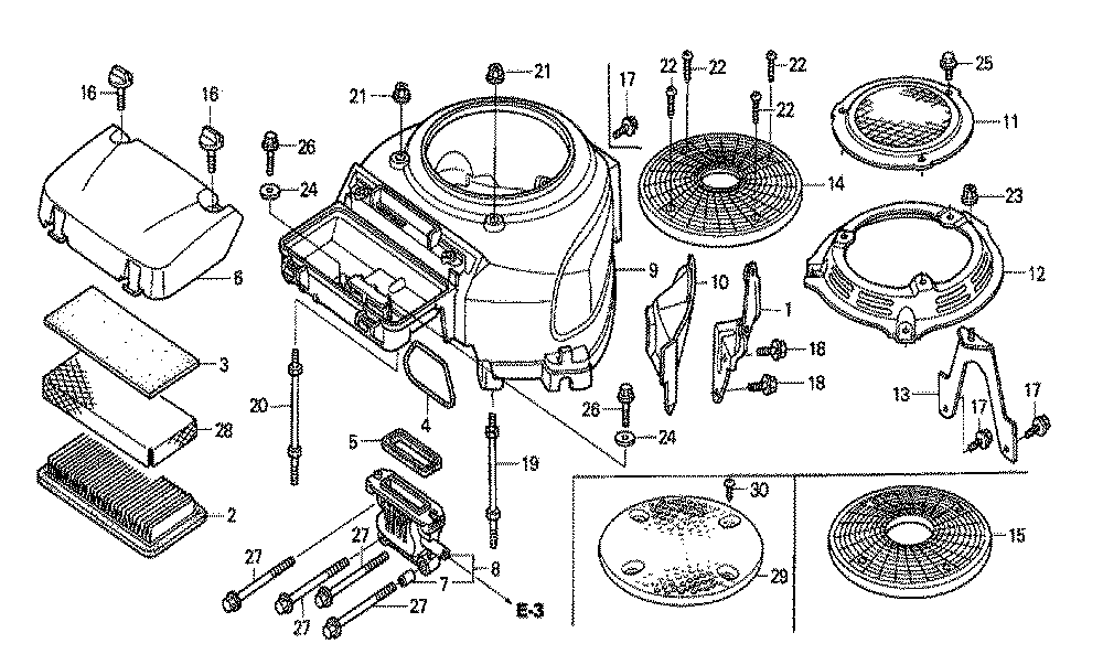 Fig-0 Diagram and Parts List for GXV530 Type JXA3 Honda Engine