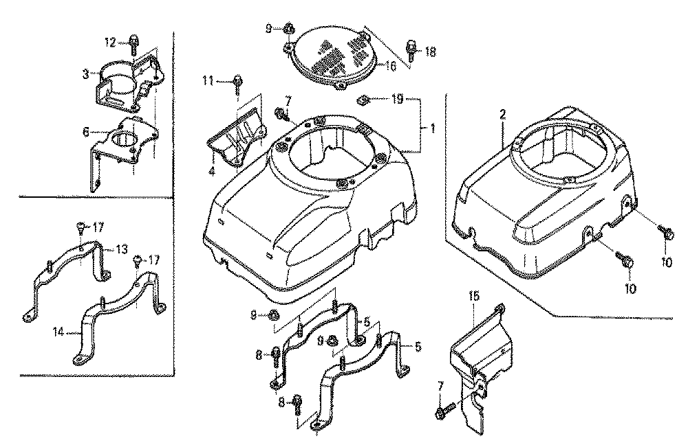 Fig-0 Diagram and Parts List for GXV340K2 Type DCA1 Honda Engine