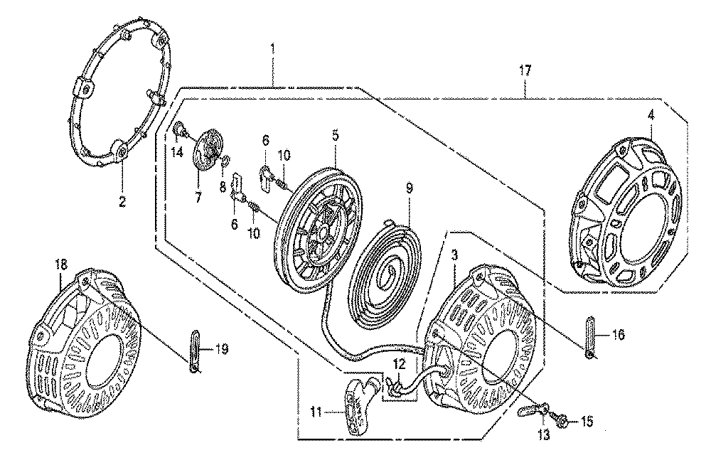 Fig-0 Diagram and Parts List for GX200 Type PXU Honda Engine