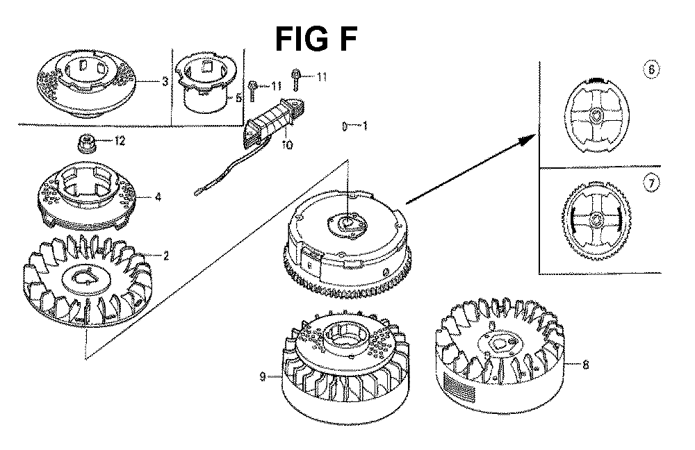Fig-9 Diagram and Parts List for GXV160 Type SFL Honda Engine