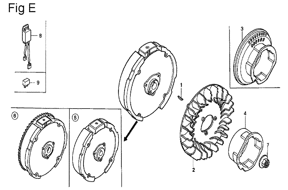 Fig-11 Diagram and Parts List for GX200 Type VX4P Honda Engine