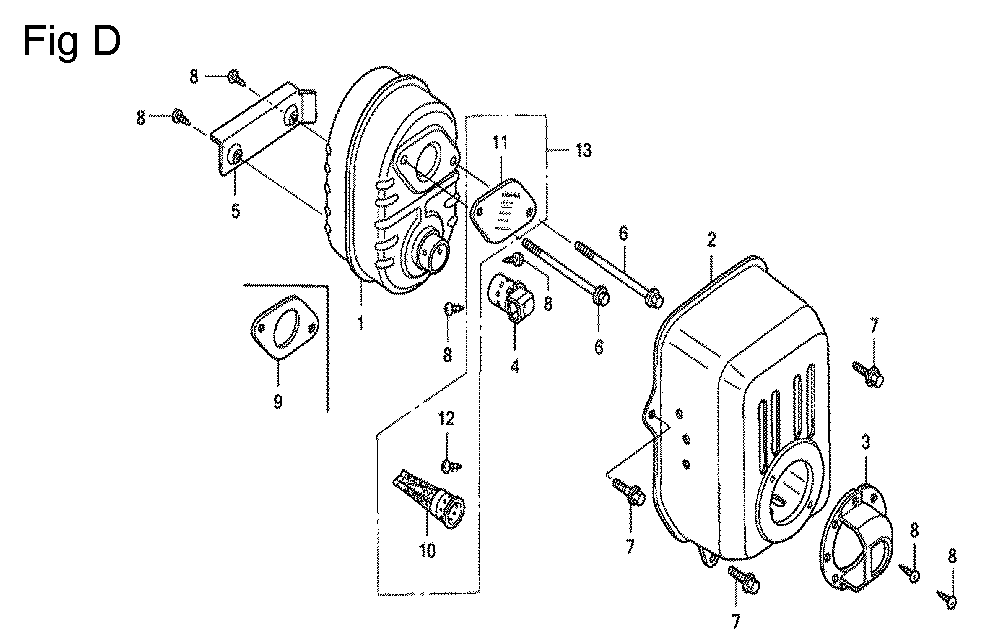 Fig-4 Diagram and Parts List for GC160 Type QHET Honda Engine
