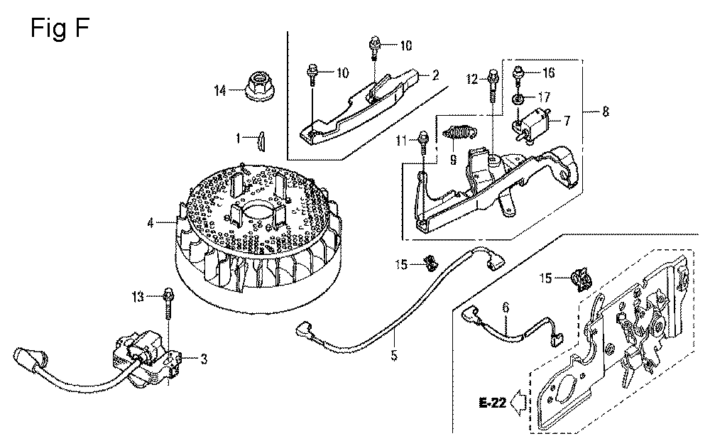 Fig-6 Diagram and Parts List for GCV160LE Type A4A9 Honda Engine