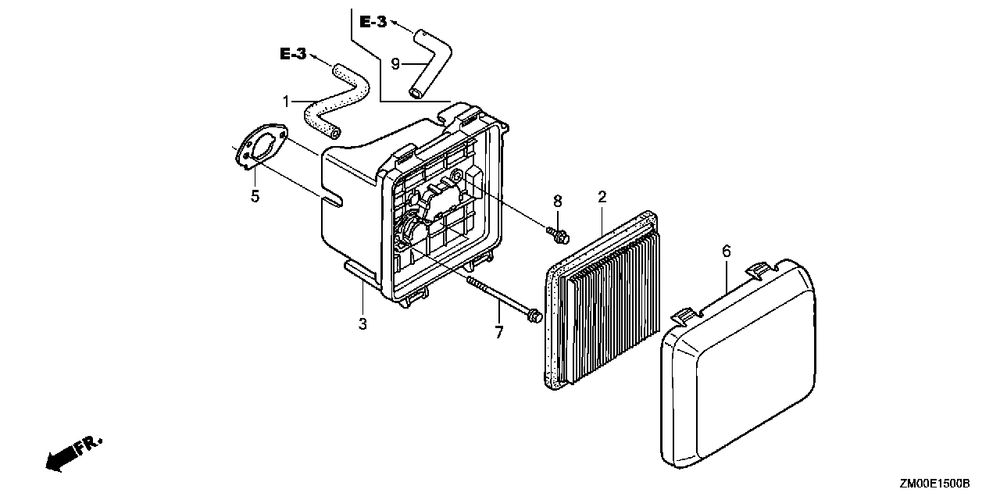 Air Cleaner Diagram and Parts List for GCV160LA0 (Type  G5AF)(GCAD-1000001 - 9999999) Honda Engine