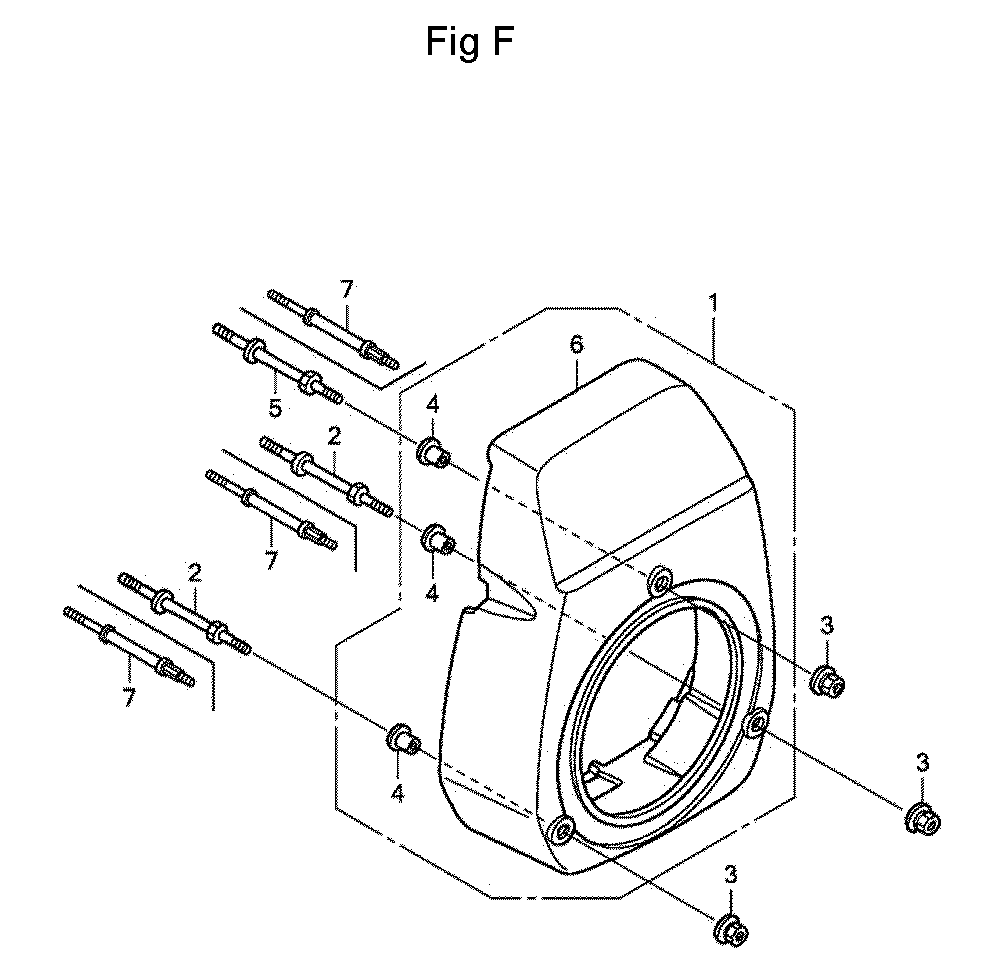 Fig-6 Diagram and Parts List for GC160A Type DEAF Honda Engine