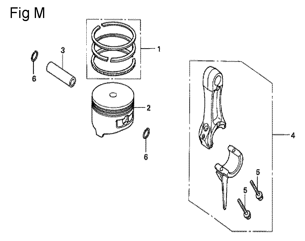 Fig-13 Diagram and Parts List for GX100U Type KRB4 Honda Engine