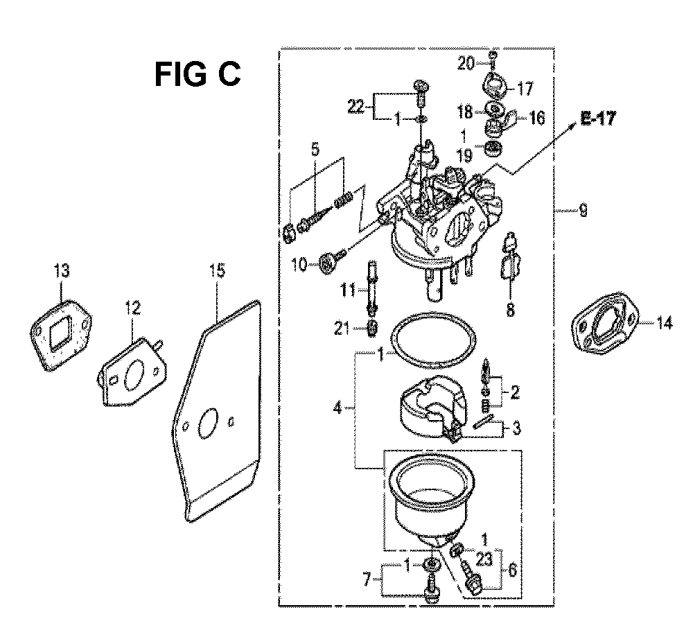 Fig-13 Diagram and Parts List for GXV160H2 Type SFL1 Honda Engine