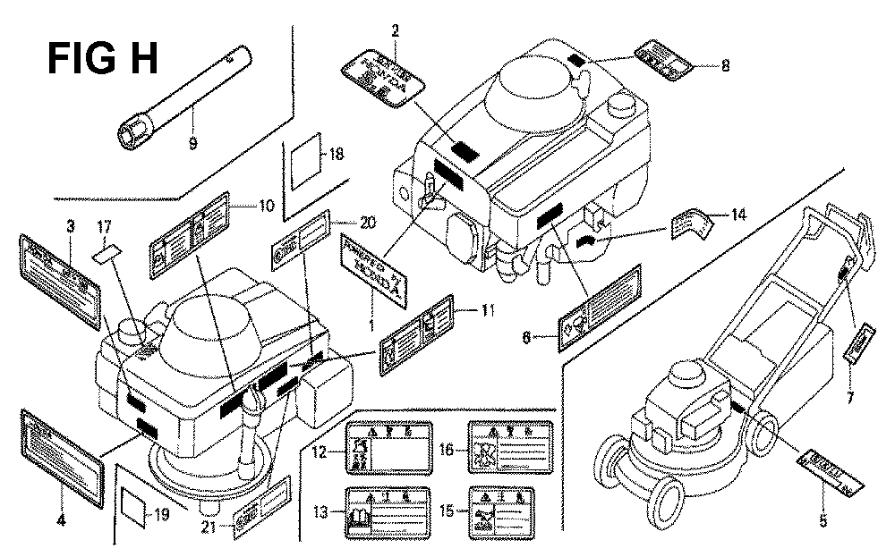 Fig-3 Diagram and Parts List for GXV160K1 Type SFLA Honda Engine
