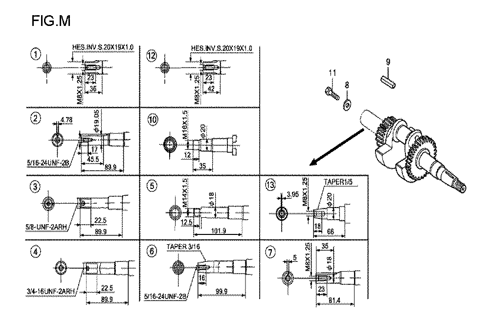 Fig-13 Diagram and Parts List for GX120T1 Type QXS2 Honda Engine