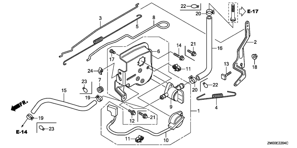 Control (4) Diagram and Parts List for GCV160LA1 (Type N5AF/A)(GJATA-2000001-9999999) Honda Engine