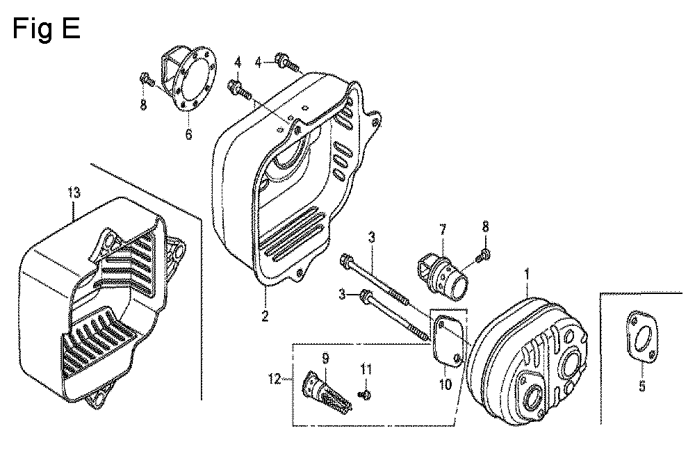 Fig-5 Diagram and Parts List for GCV160 Type A2R Honda Engine