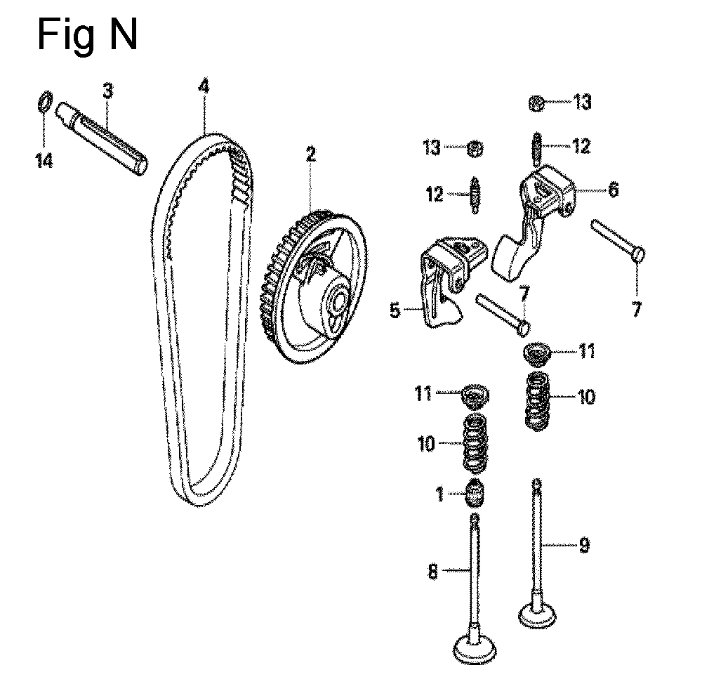 Fig-14 Diagram and Parts List for GX100U Type KRW2 Honda Engine