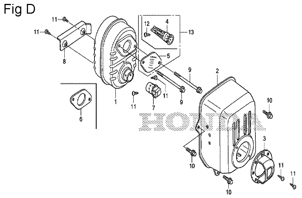 Fig-4 Diagram and Parts List for GS190A Type SBE6 Honda Engine