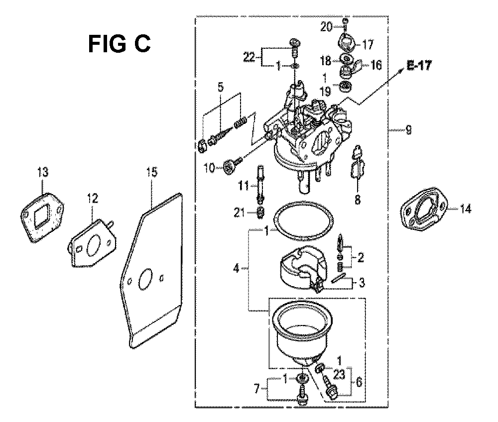Fig-2 Diagram and Parts List for GXV160H2 Type N15 Honda Engine