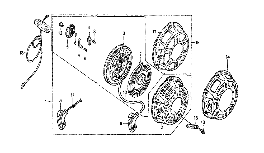 Fig-0 Diagram and Parts List for GX160K1 Type RNG Honda Engine