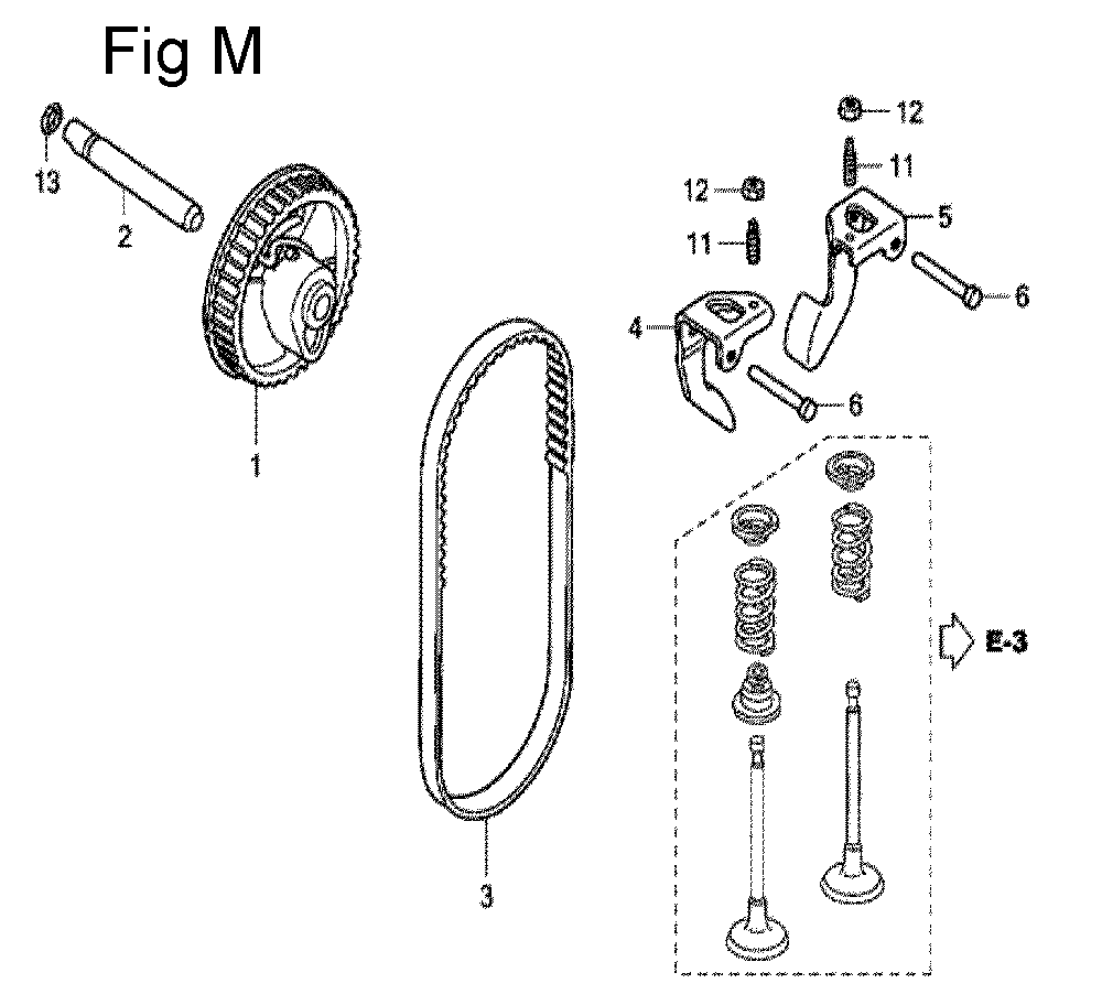 Fig-13 Diagram and Parts List for GC135 Type QFJ Honda Engine