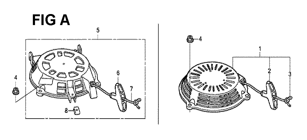 Fig-1 Diagram and Parts List for GCV190LA Type G5B Honda Engine