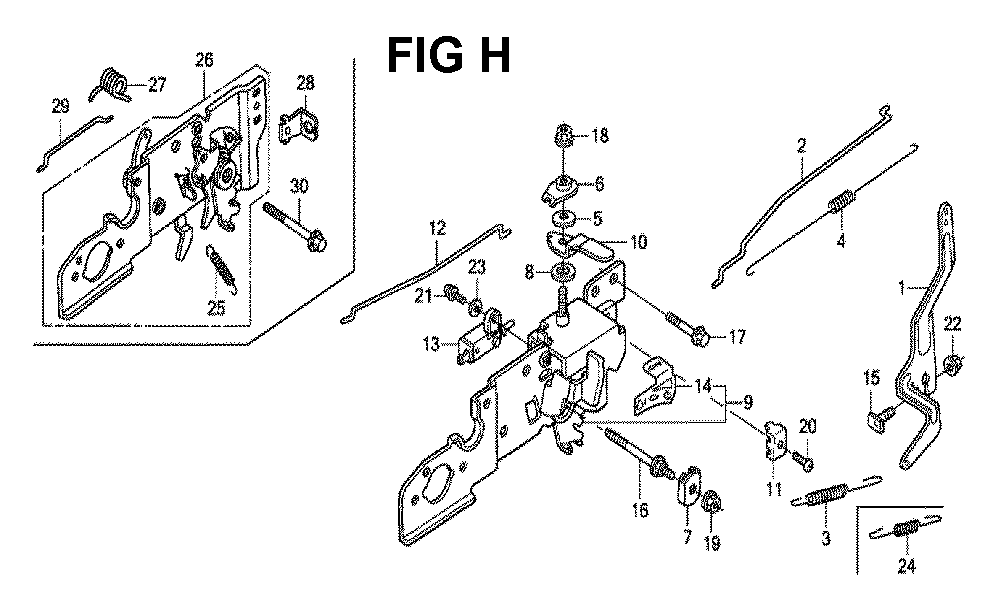 Fig-8 Diagram and Parts List for GCV190LA Type SBL Honda Engine
