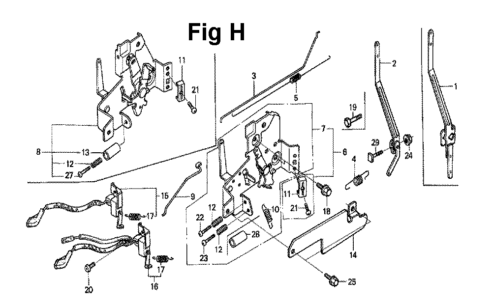 Fig-12 Diagram and Parts List for GXV120 Type N2TA Honda Engine