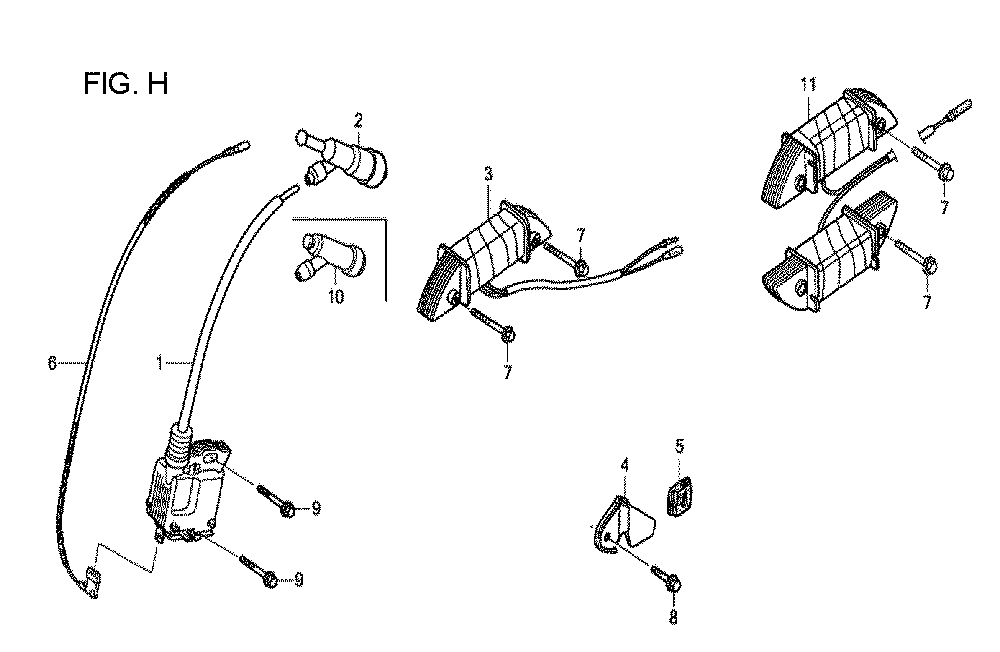 Fig-8 Diagram and Parts List for GX120T1 Type TXBR Honda Engine