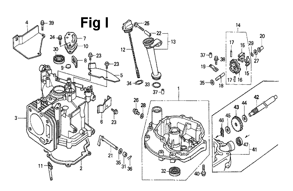 Fig-8 Diagram and Parts List for GXV140 Type N1GE Honda Engine
