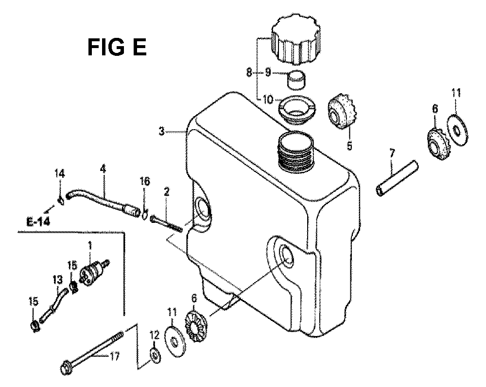 Fig-7 Diagram and Parts List for GXV340K2 Type DN3 Honda Engine