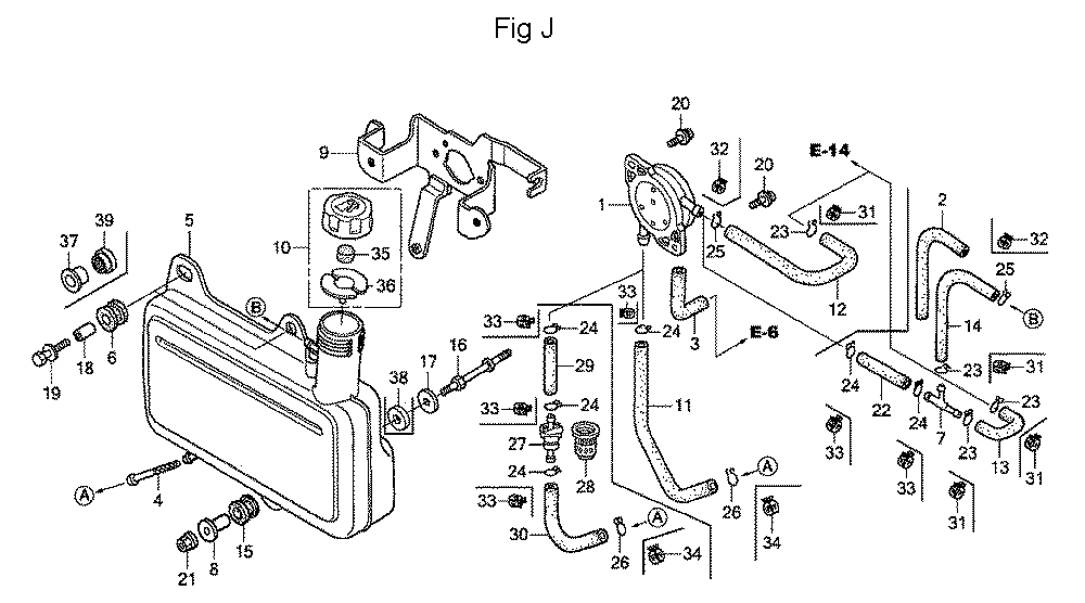 Fig-10 Diagram and Parts List for GC160 Type VHA Honda Engine