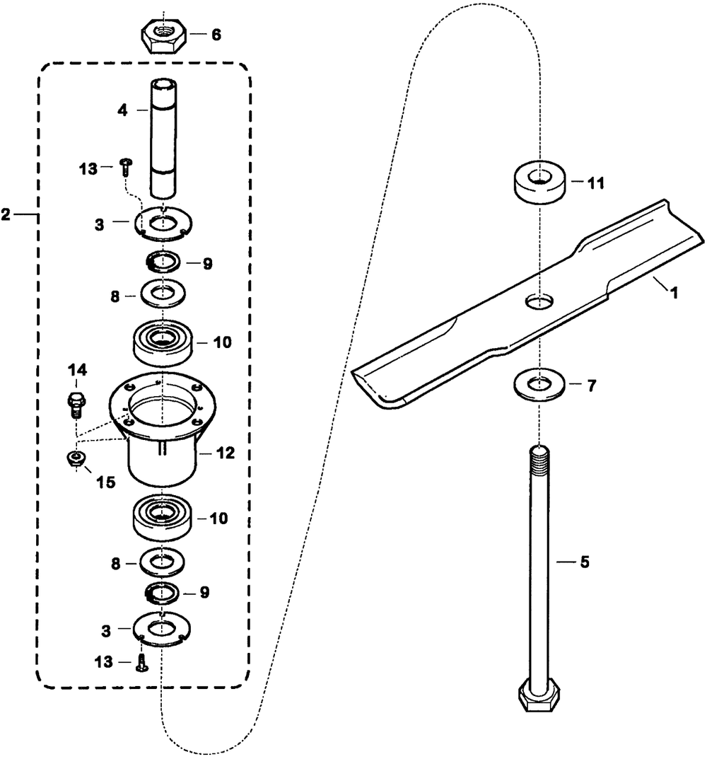 Blade Spindle (For 36-Inch From 1000878) (For 48-Inch From 1001266) Diagram and Parts List for CD7036CCD2 (Type  36)(CCD2-1000001 - 2000000) Honda Lawn Tractor Accessories