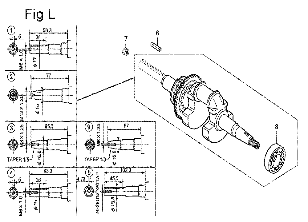 Fig-12 Diagram and Parts List for GX100U Type VEG Honda Engine