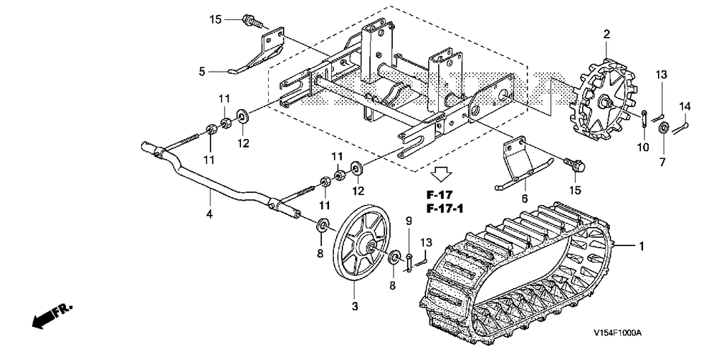 Crawler Diagram and Parts List for HSM1336IK2 (Type  ATDR)(SBCJ-5500001 - 5509999) Honda Snow Blower