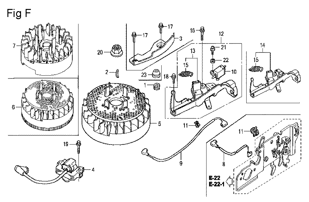 Fig-6 Diagram and Parts List for GCV160LA Type N7S1 Honda Engine