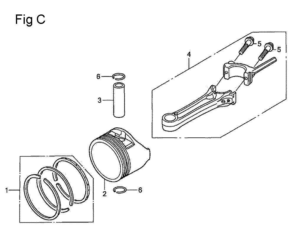 Fig-3 Diagram and Parts List for GSV190LA Type S3A Honda Engine