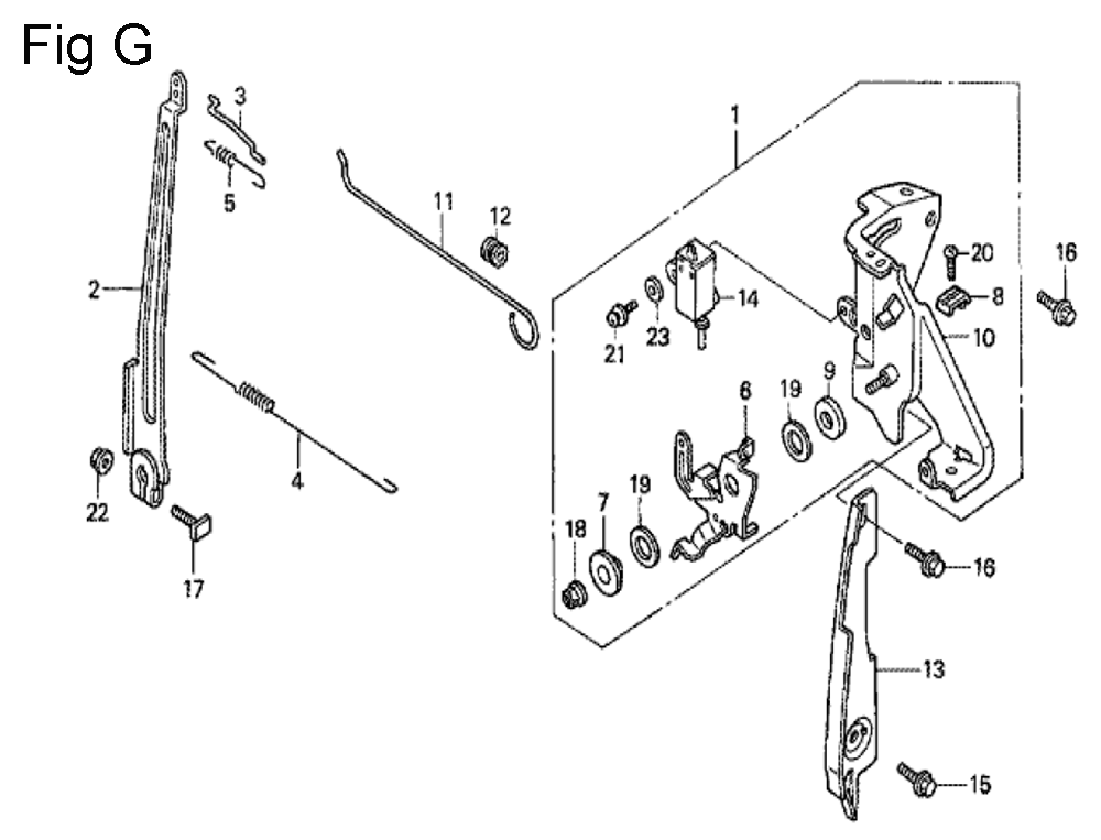 Fig-7 Diagram and Parts List for GC190A Type SHE1 Honda Engine