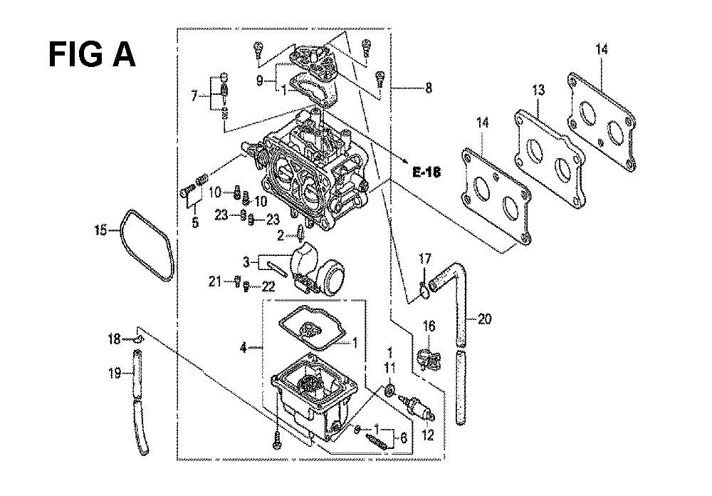 Fig-11 Diagram and Parts List for GXV530 Type SXE2 Honda Engine