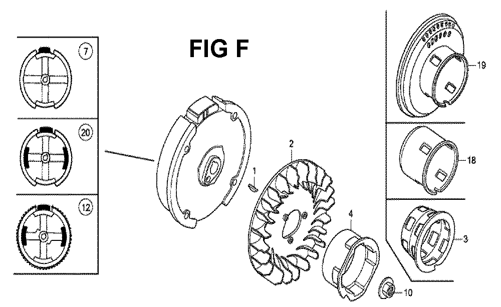 Fig-10 Diagram and Parts List for GX160H1 Type VSPP Honda Engine