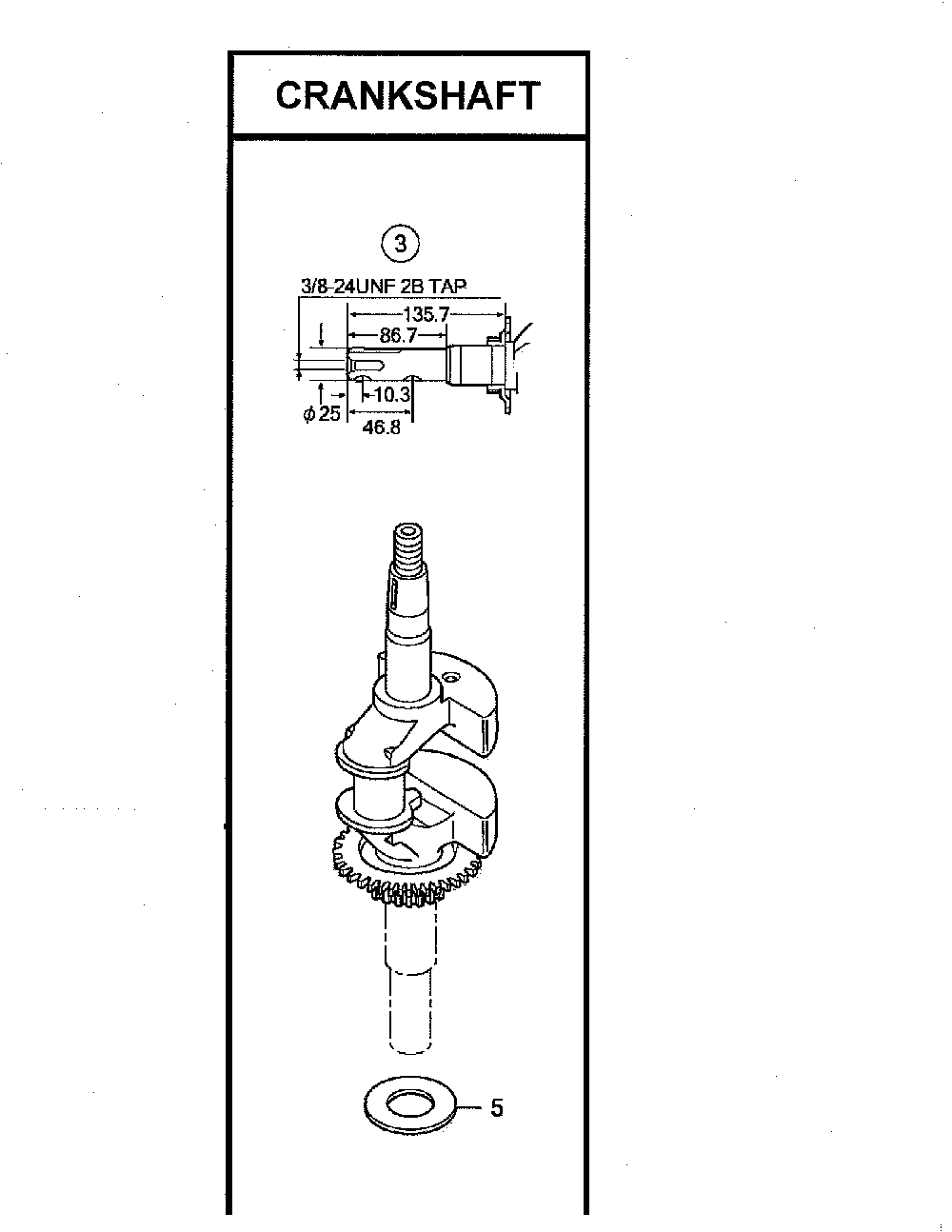 Crankshaft Diagram and Parts List for GCV160-LA0S3-ED  Honda Engine