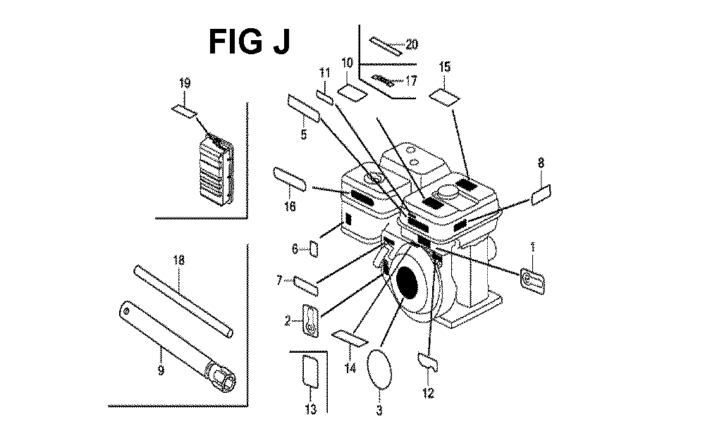 Fig-6 Diagram and Parts List for GX160H1 Type QXBRA Honda Engine