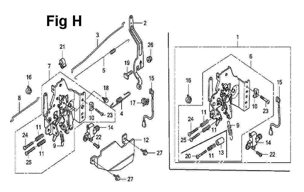Fig-2 Diagram and Parts List for GXV160UH2 Type N1AH Honda Engine