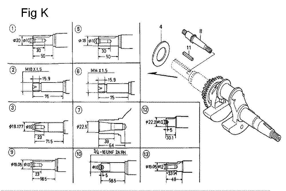 Fig-11 Diagram and Parts List for GC160 Type QHE2 Honda Engine